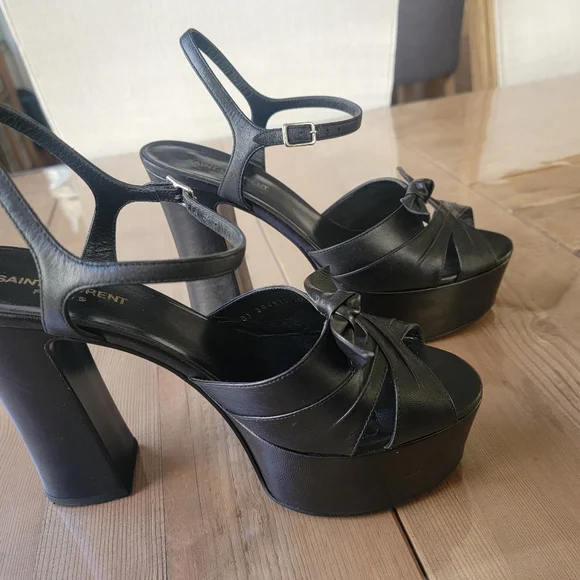Saint Laurent leather platform sandals 40/10 - Picture 5 of 7